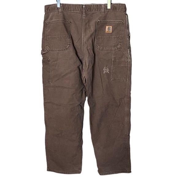 VTG Carhartt Double Knee Dungaree Pants 40X32 - Picture 4 of 8